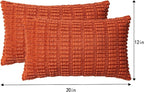 Aegero Pack of 2 Corduroy Decorative Throw Pillow Covers 12x20 Inch, Rust | - Image 4