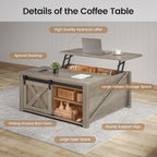 SEDETA 31.5" Lift Top Coffee Table - Image 3