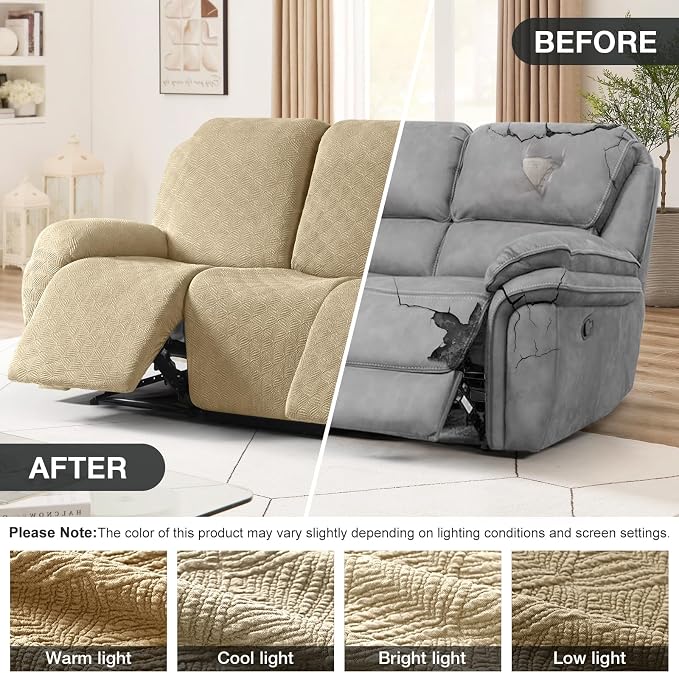 Timeles Recliner Covers for 3 Seater Reclining Couch Covers Sofa Slipcover - Image 4