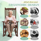 Flamaker Outdoor Rocking Chair Oversized Wooden Patio Chairs - Image 6