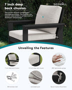 SERWALL HDPE Patio Conversation Set, 6-piece Sectional Outdoor Furniture Set - Image 4