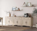 WAMAPT Buffet Cabinet with 6 Doors and 3 Drawers, Large Coffee Bar Table Wood by WAMPAT