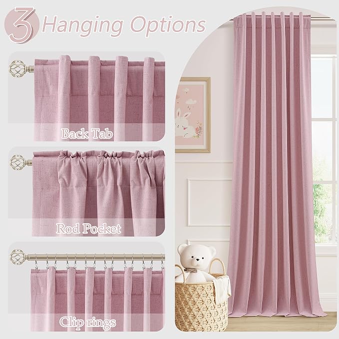 100% Blackout Curtains 84 Inch Length 2 Panels Set - Image 6