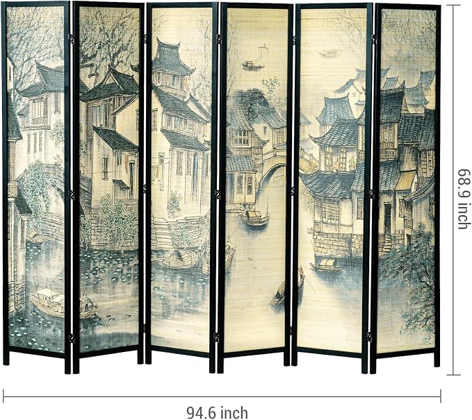 MyGift 6 Panel Room Divider Privacy Partition - Image 5