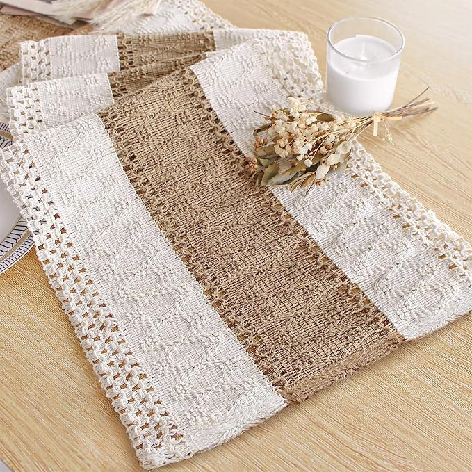 FEXIA Boho Table Runner for Thanksgiving Home Decor 48 Inches Long Farmhouse by FEXIA
