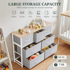7-Drawer Dresser for Bedroom, Anti-Tip Wide Storage Organizer Fabric Chest of - Image 5