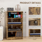 HOMCOM Media Cabinet, 4-Tier Stereo Cabinet - Image 6