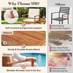 Devoko Patio Furniture Set 8 Pieces Acacia Wood Outdoor Furniture, Patio Set - Image 3