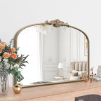 Besdomus Arched Vintage Gold Mirror: 40"x29" French Large Champagne Gold - Image 3