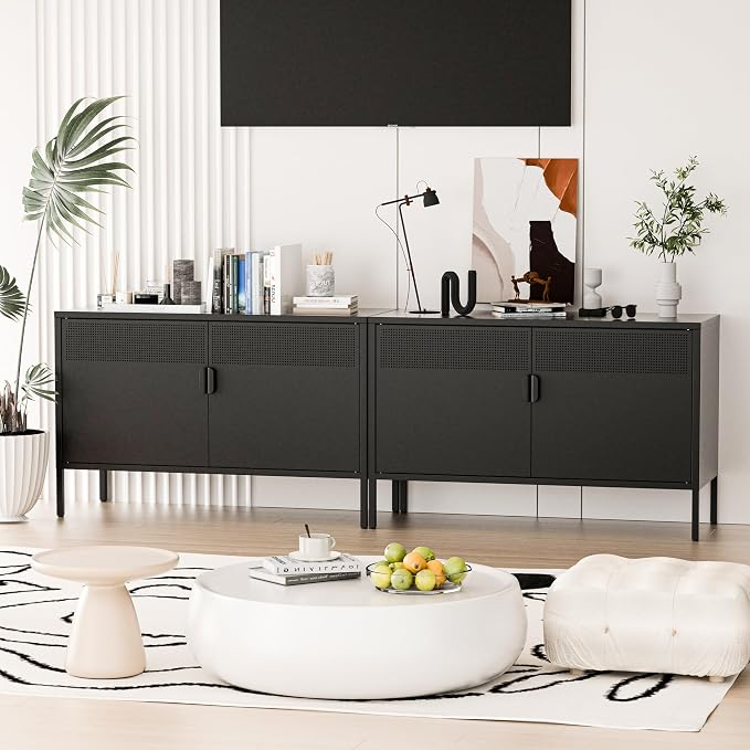 Washsemba 2 Door Storage Sideboard, Metal Storage Cabinet - Image 5
