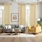 Cream Yellow Linen Curtains 90 Inches Long - Image 7