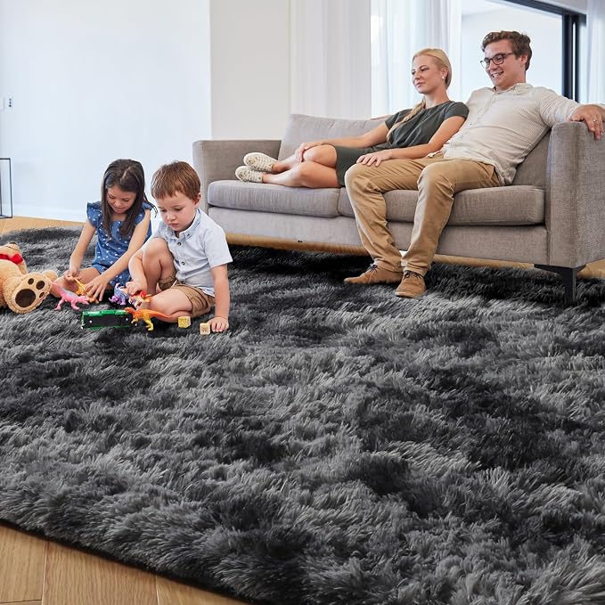 Abstract Shaggy Area Rug 6x9 Feet, Plush Fluffy Rugs - Image 8