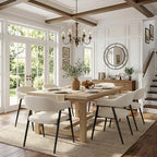 HNY Modern Dining Room Arm Chairs Set of 4, Faux Sherpa Boucle Upholstered - Image 8