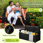 Greesum 80 Gallon Outdoor Storage Bench, Weather-Resistant Deck Box, Patio - Image 4