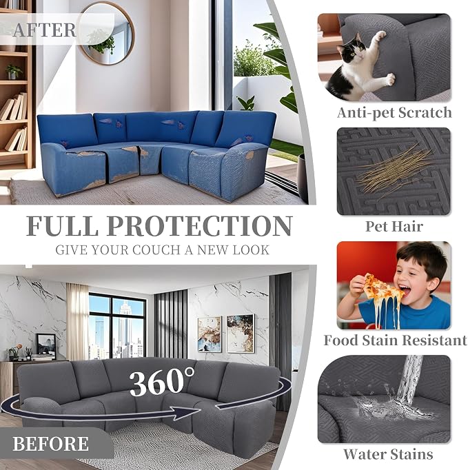100% Waterproof Sectional Recliner Couch Covers - Image 6