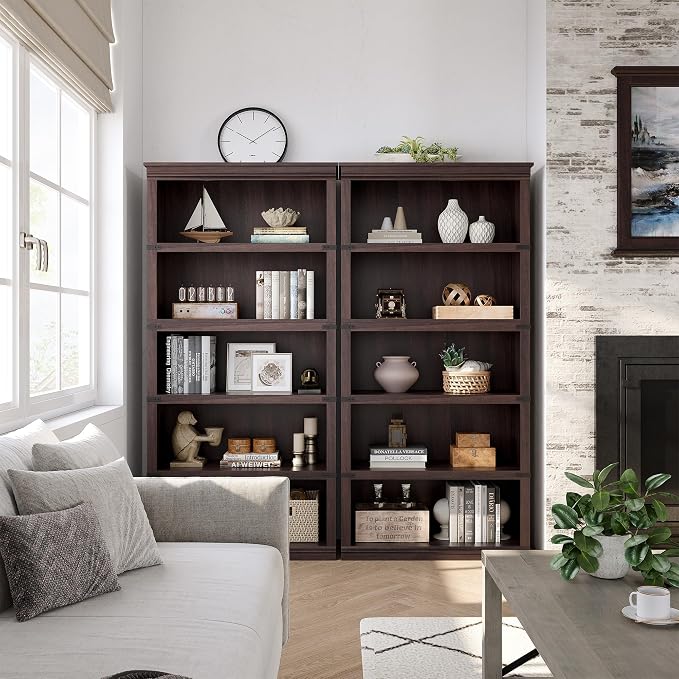 GarveeHome 5 Tier Farmhouse Bookcase, 67.4" Tall Book Shelf - Image 4