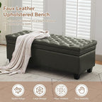 WUTUTUEE 50" Faux Leather Storage Ottoman Bench, End of Bed Upholstered - Image 6