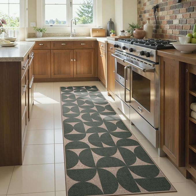 Lahome Semi Circle Easy Jute Kitchen Runner Rug by Lahome