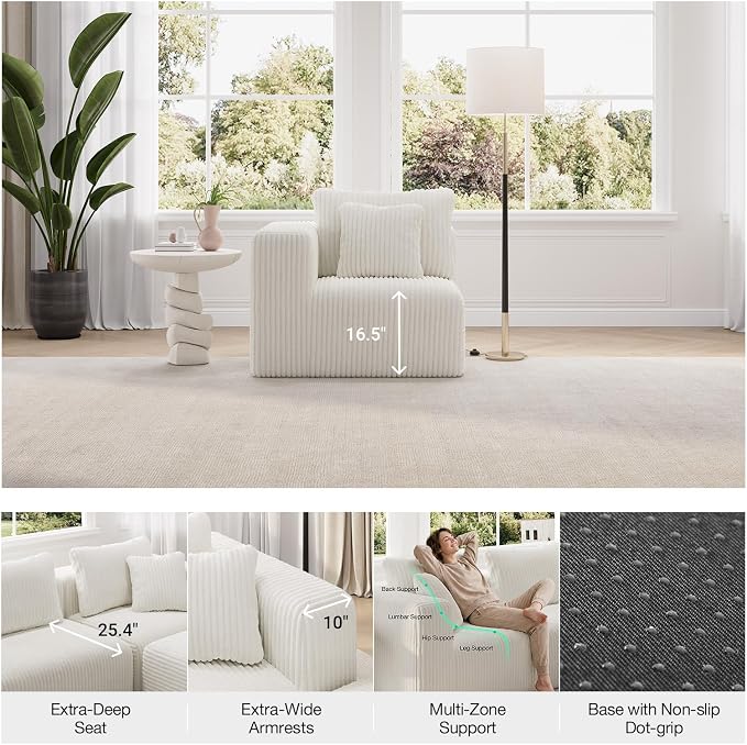Novilla Modular Sectional Sofa, Modern Cloud Sectional Couch - Image 7