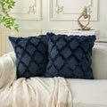 Set of 2 Soft Moroccan Throw Pillow Covers 20x20 Inch Plush Boho Decorative by Cozoomy