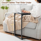 AMHANCIBLE C Shaped End Tables Set of 2, Couch Side Tables that Slide Under Sofa - Image 2
