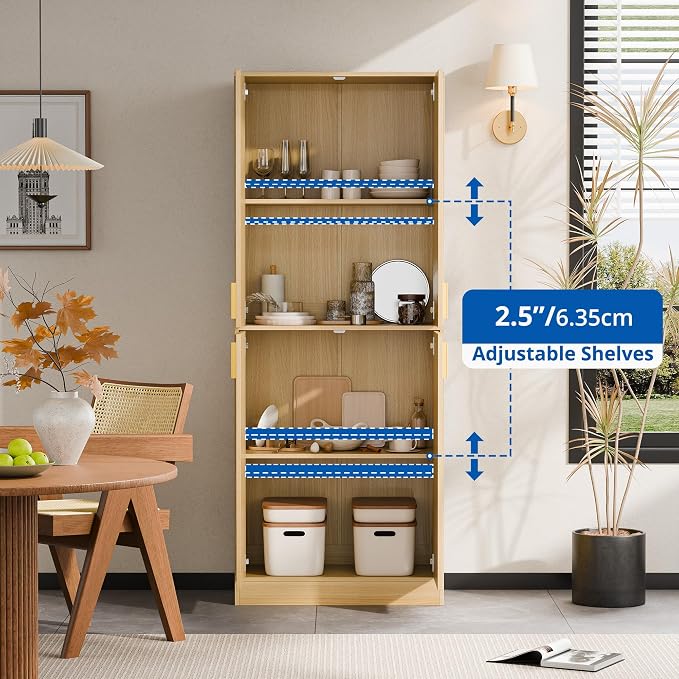 Cozy Castle Kitchen Pantry Cabinet, Freestanding Food Storage Organizer - Image 5