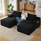 96" Cloud Sectional Couch U-Shaped Chaise by ODUWA