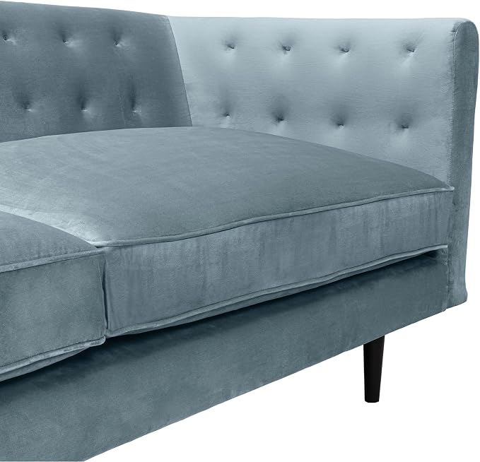 Armen Living Annabelle 80" Modern Bluestone Velvet Sofa - Image 7