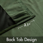 MIULEE Velvet Curtains 52x120 inches 2 Panels Olive Green Blackout Curtains | - Image 3