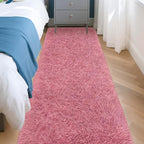 2x8 Bedside Area Rugs for Bedroom Soft Fluffy Shag Blush Pink Rug for Hallway - Image 3