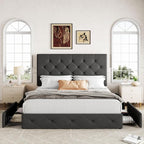 Allewie Upholstered Queen Size Platform Bed Frame - Image 3