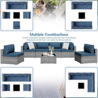 7 Piece Outdoor Patio Furniture Set, All Weather Conversation Set - Image 2