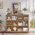 Joaxswe 12 Cube Storage Organizer, Wood Floor Standing 3-Tier Cubby Bookcase - Image 6