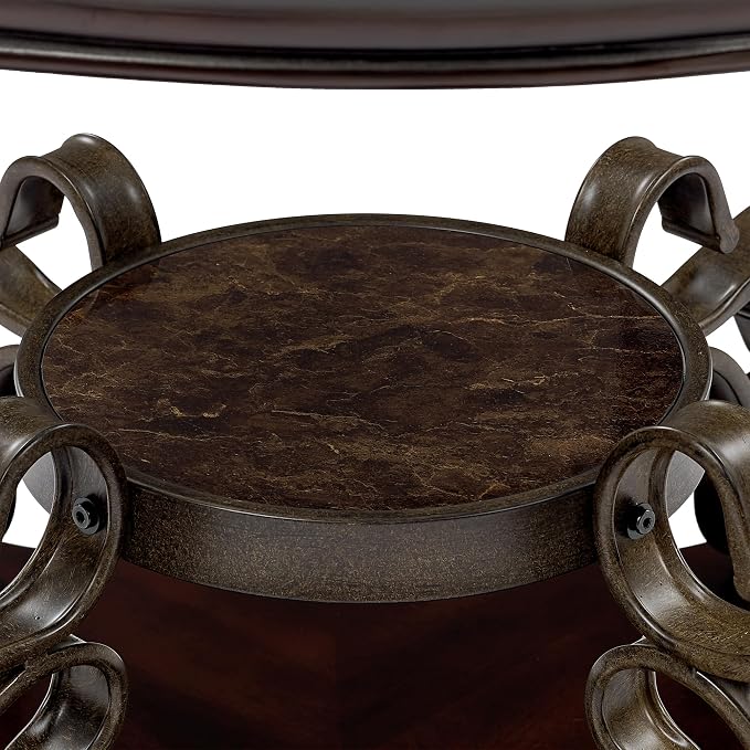 26.3'' Dark Brown Retro Wooden End Coffee Table - Image 7