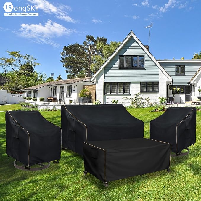 Outdoor Swivel Lounge Chair Cover 2 Pack, Waterproof Heavy Duty Patio Chair - Image 8