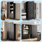 erosoei 71" H Metal Pantry Storage Cabinet, Office File Cabinets - Image 7