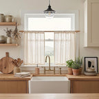 MYSKY HOME Linen Curtains 30 Inch Length - Image 2