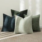 MIULEE Soft Decorative Chenille Pillow Covers Green Navy 16x16 Pack of 4 | - Image 3