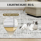 8x10 Washable Area Rug for Living Room Bedroom: Non-Slip Modern White Gray | - Image 7