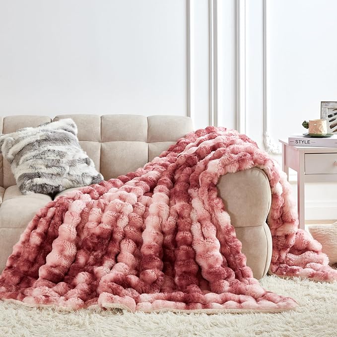 60x80 Inches Ultra-Soft Fuzzy Faux Fur Plush Twin Size Blanket by Serenhom