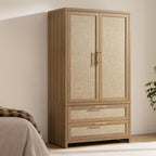 SICOTAS Rattan Armoire Wardrobe Closet Cabinet, Boho Large-Capacity Deep by SICOTAS