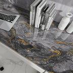 Grey Gold Marble Contact Paper for Countertops A Set of 15.7" X 472"Glossy Peel - Image 5