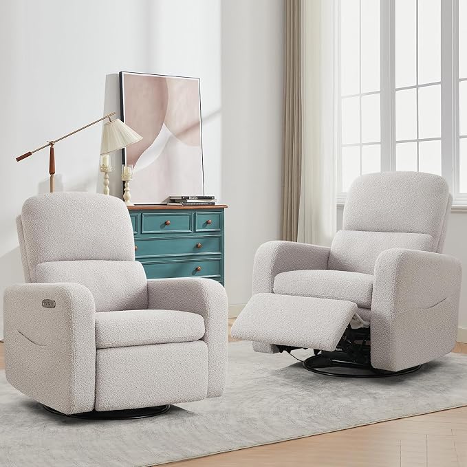 Swivel Rocker Recliner, Power Recliner Glider - Image 9