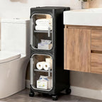 2-Tier Narrow Storage Cabinet, Slim Bathroom Storage Cabinet by Lifelongpal