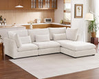 115" Oversized Chenille Couch Modular Sectional Sofa, Washable Cloud Couch - Image 4