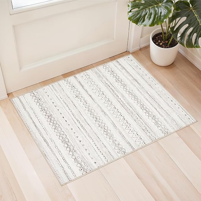 cotiled Washable 2x3 Entryway Rugs: Boho Moroccan Soft Small Rug | Solve Modern by COTILED