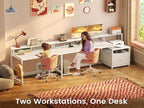 SEDETA 66" L Shaped Desk with Power Outlet, Reversible Home Office Computer - Image 3