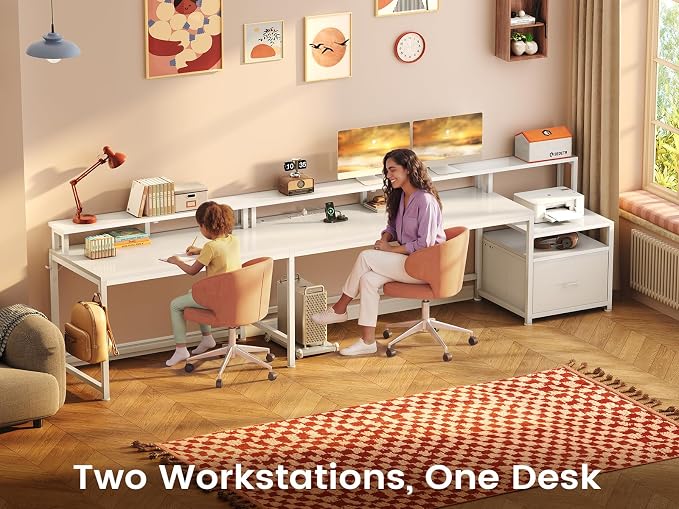 SEDETA 66" L Shaped Desk with Power Outlet, Reversible Home Office Computer - Image 3