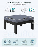SERWALL Outdoor Ottoman with Cushions - Image 2