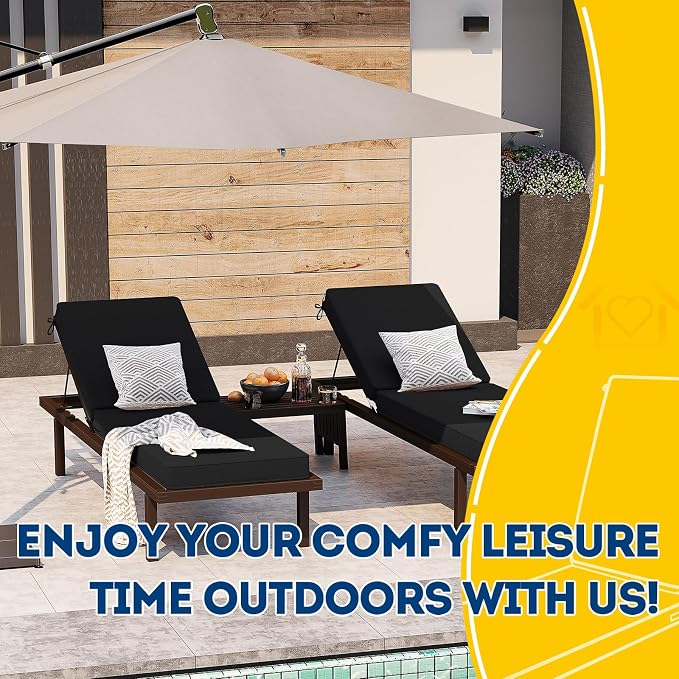 AAAAAcessories Outdoor Chaise Lounge Cushions, Fade-Resistant, Waterproof Patio - Image 6